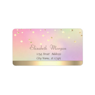 Étiquette Élégant Faux Gold Foil Confetti