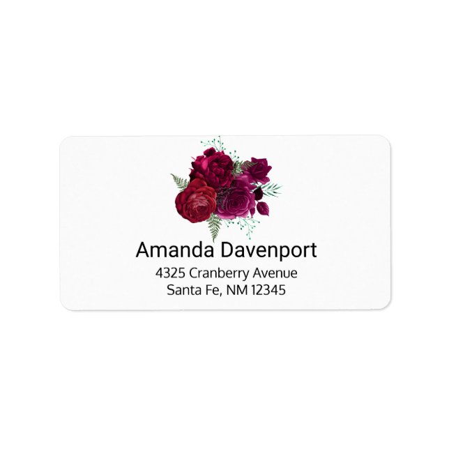 Étiquette Elegant Magenta Rose Floral Bouquet (Devant)