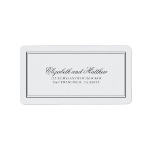 Étiquette Élégant Mariage classique simple Adresse de retour