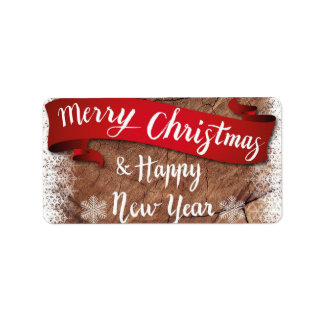 Étiquette Elegant Merry Christmas Script White Snowflakes