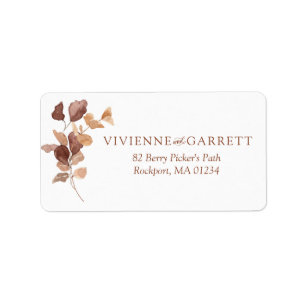 Étiquette Élégant minimaliste Feuilles d'automne Mariage