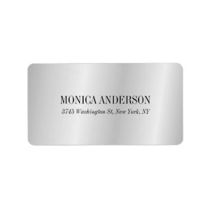 Étiquette Élégant minimaliste moderne gris argent