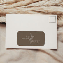 Élégant minimaliste personnalisé Mariage Brown Éti