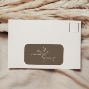 Étiquette Élégant minimaliste personnalisé Mariage Brown Éti