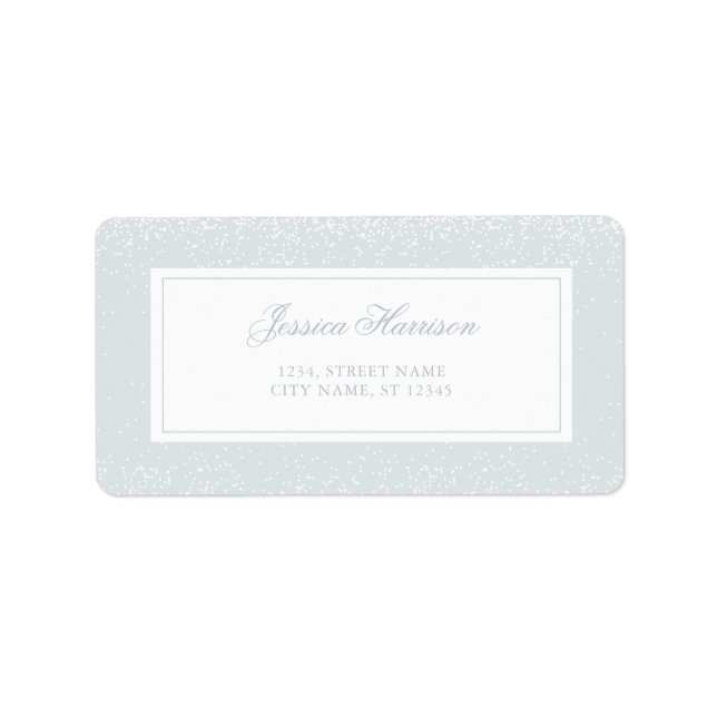 Étiquette Élégant Monogramme simple bleu gris blanc Confetti (Devant)