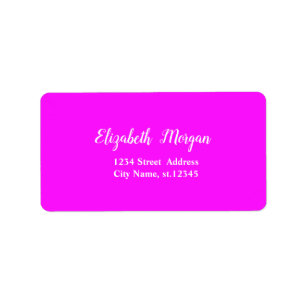 Étiquette Élégant Néon Fluorescent Rose de Style