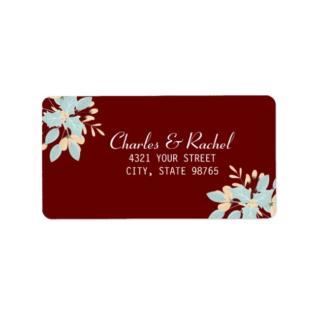 Étiquette Élégant Noël Holly Botaniques d'hiver (Devant)