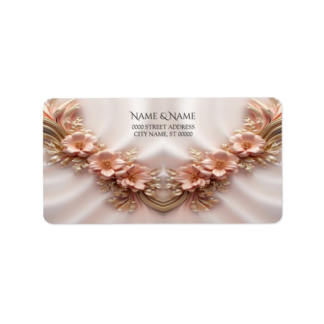 Étiquette Élégant Orange Peach Floral Adresse de retour Labe (Devant)