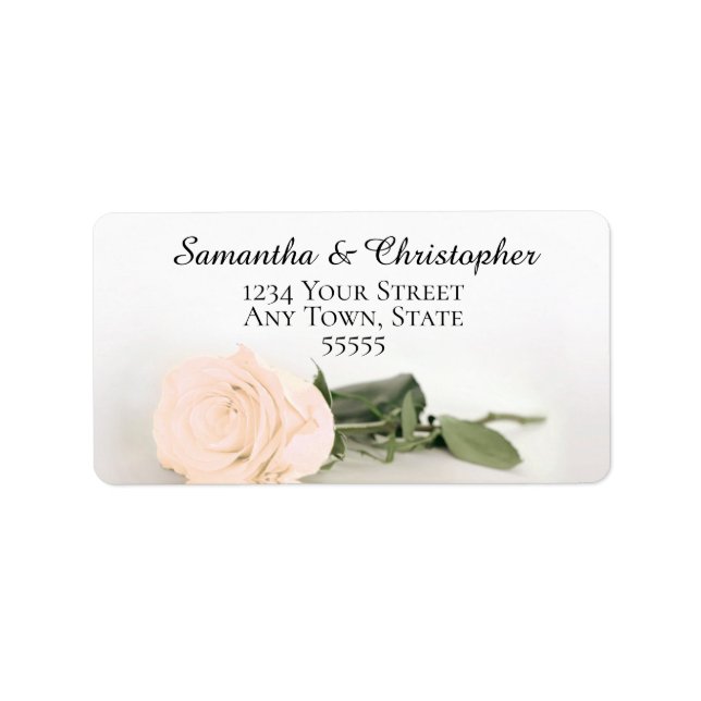 Étiquette Elegant Peach Rose Adresse du Mariage (Devant)