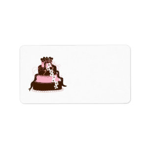 Étiquette Elegant Pink and Chocolate Cake