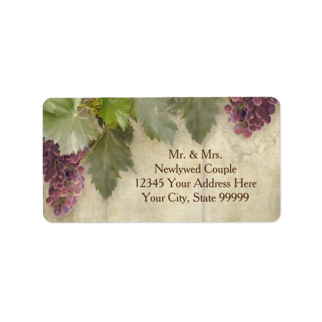 Étiquette Élégant Rustic Vineyard Mariage de automne (Devant)