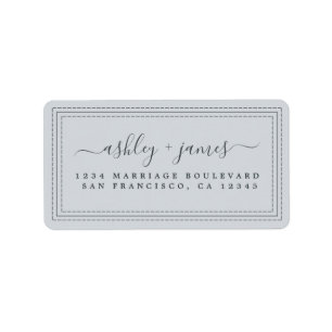 Étiquette Élégant Script Pastel Blue Mariage Adresse de reto