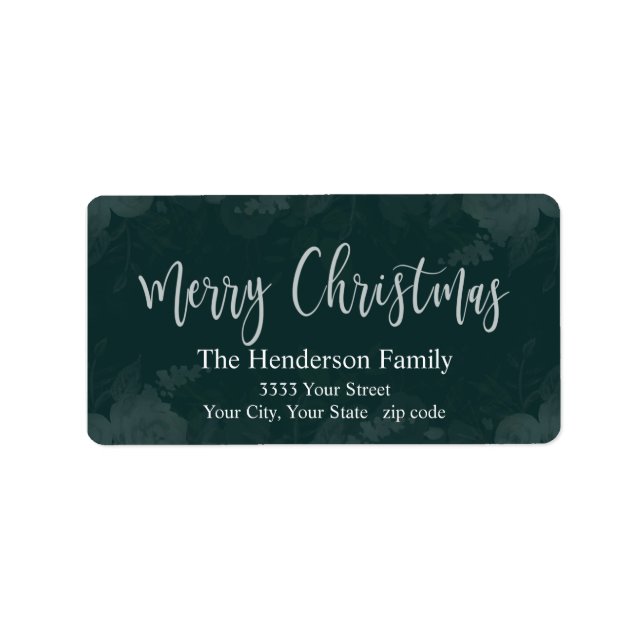 Étiquette Élégant Vert Noël Adresse de retour Label (Devant)
