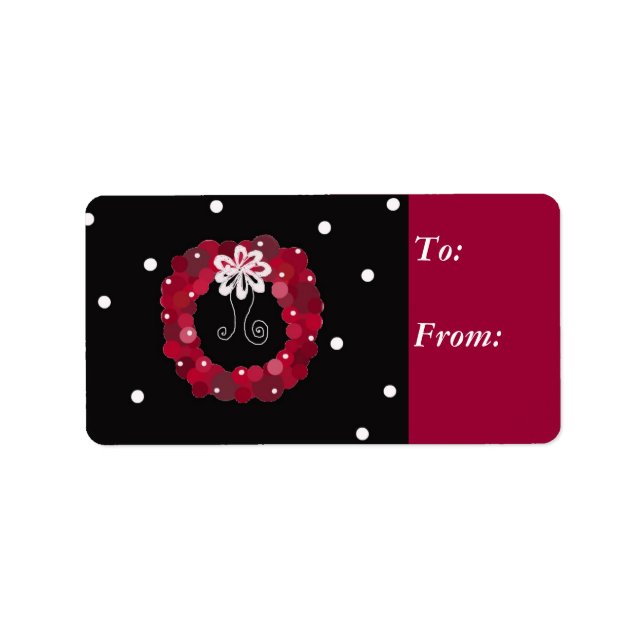 Étiquette Élégante balise cadeau de couronne rouge (Devant)