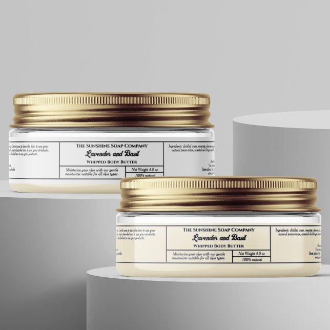 Étiquette Élégante de Pot de Crème pour Peau Clair (Créateur téléchargé)