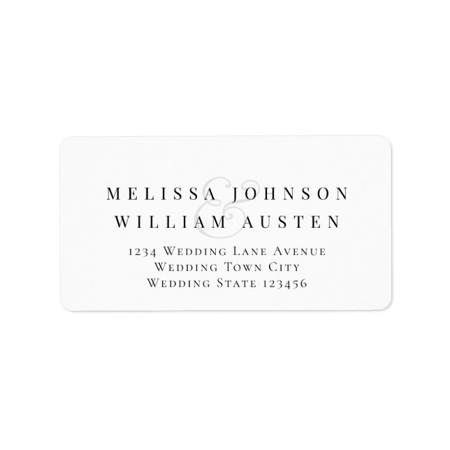 Étiquette Élégante Mariée & Mariage de chambre RSVP Adresse  (Devant)