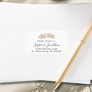 Étiquette Élégantes Roses Roses Mariage RSVP Courrier