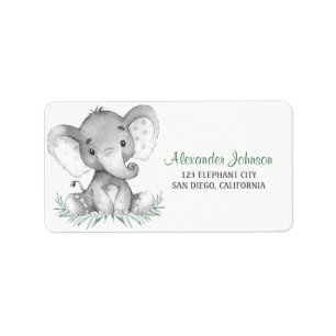 Étiquette Eléphant aquarelle