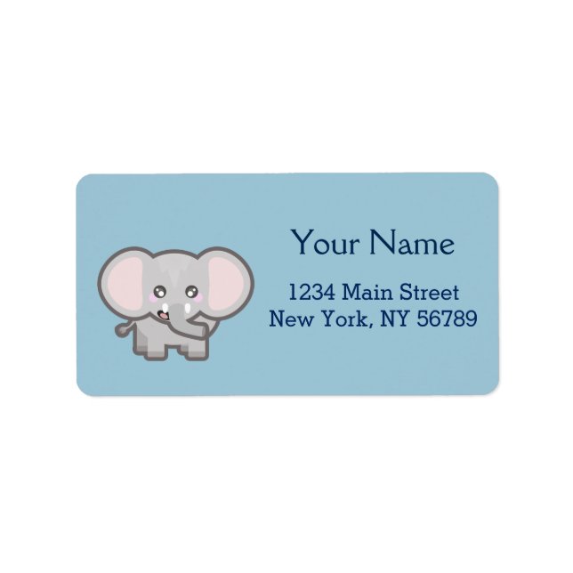 Étiquette éléphant de Kawaii (Devant)