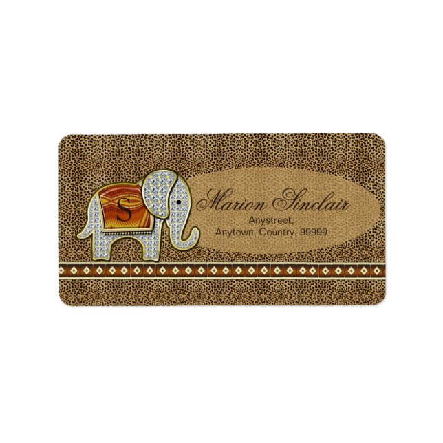 Étiquette Elephant Walk Monogram Cheetah ID390 (Devant)