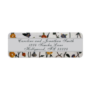 Etiquette Embroidered Vines Return Address Label