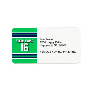 Étiquette Emerald Green avec Navy White Stripes Team Jersey