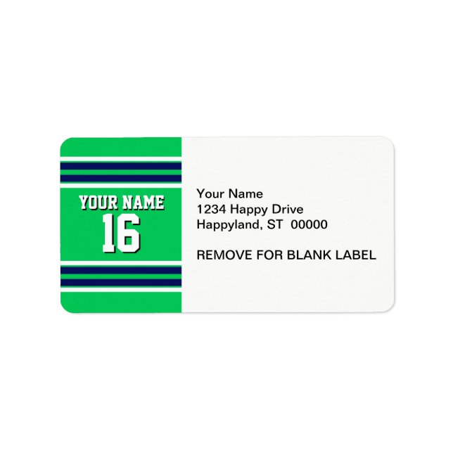 Étiquette Emerald Green avec Navy White Stripes Team Jersey (Devant)