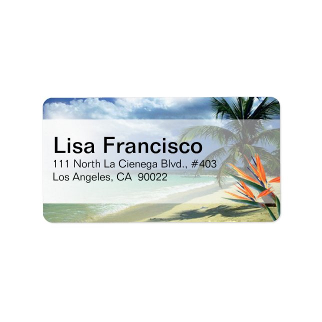 Étiquette Emerald Waters Tropical Beach Hawaii Jamaïque (Devant)