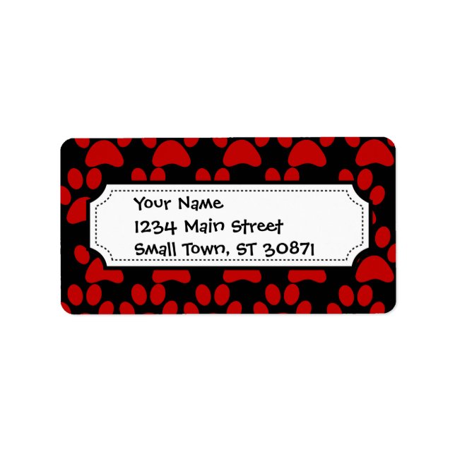 Étiquette Empreintes de pattes de Chien Chien Chien Mignonne (Devant)