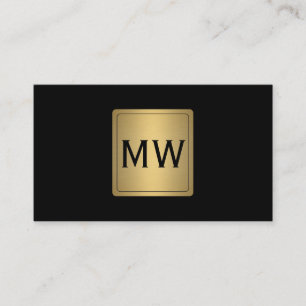 Étiquette en or métallique Monogramme noir