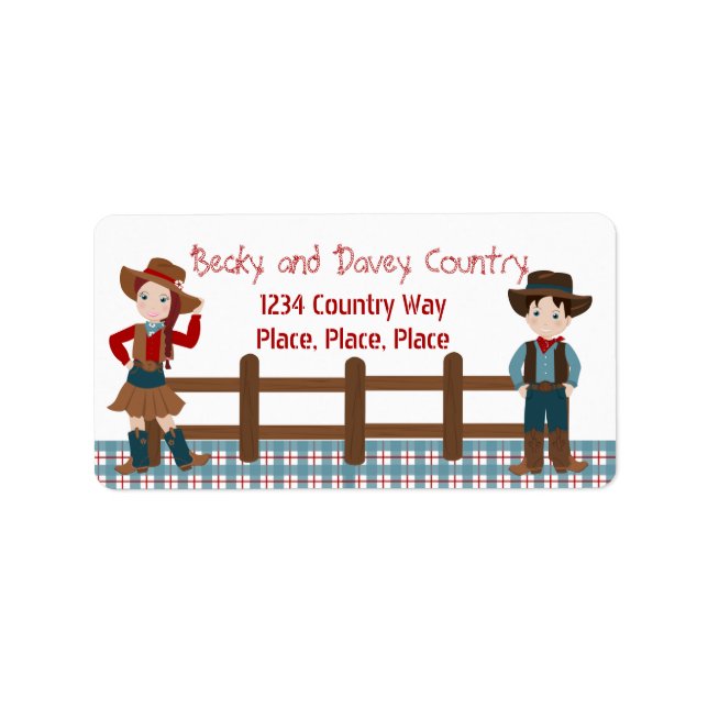 Étiquette Enfants de Cowboy (Devant)
