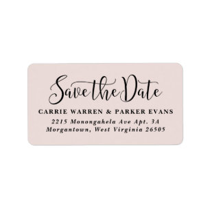 Étiquette Enregistrer la date simple rose pâle adresse de re
