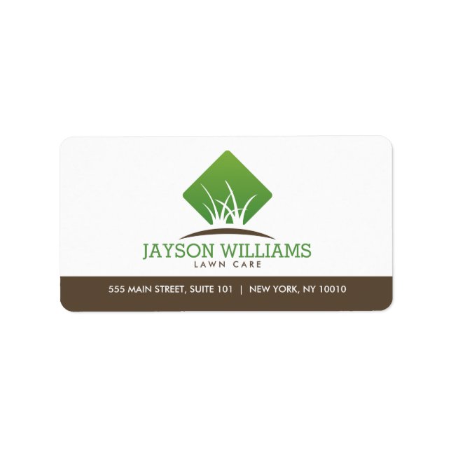 Étiquette Entretien de pelouse moderne/Logo d'herbe paysager (Devant)