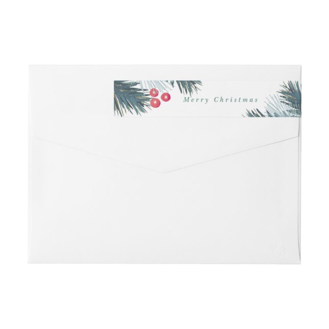 Étiquette enveloppant de branches et de baies de (Dos)