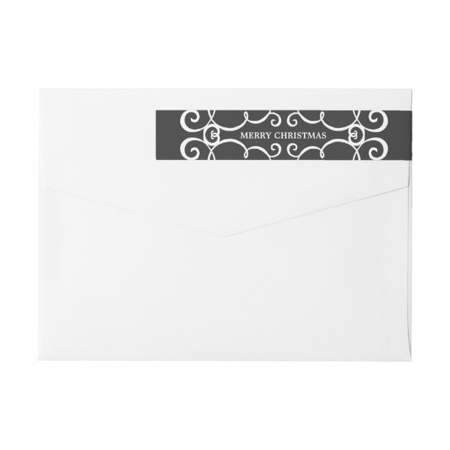 Étiquette enveloppant élégant/gris de Joyeux Noël (Dos)