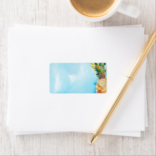 Étiquette Enveloppe tropicale ananas à l'aquarelle vibrante