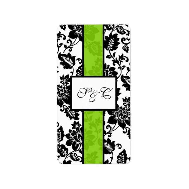 Étiquette Enveloppeur de bonbon de bonbon noir/vert citron v (Devant)