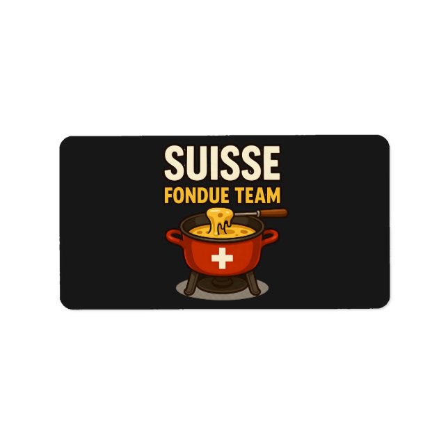 Étiquette Équipe Fondue Suisse (Devant)