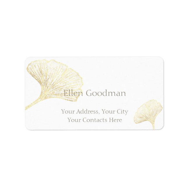 Étiquette Essential Ginkgo Biloba Feuilles Adresse de retour (Devant)