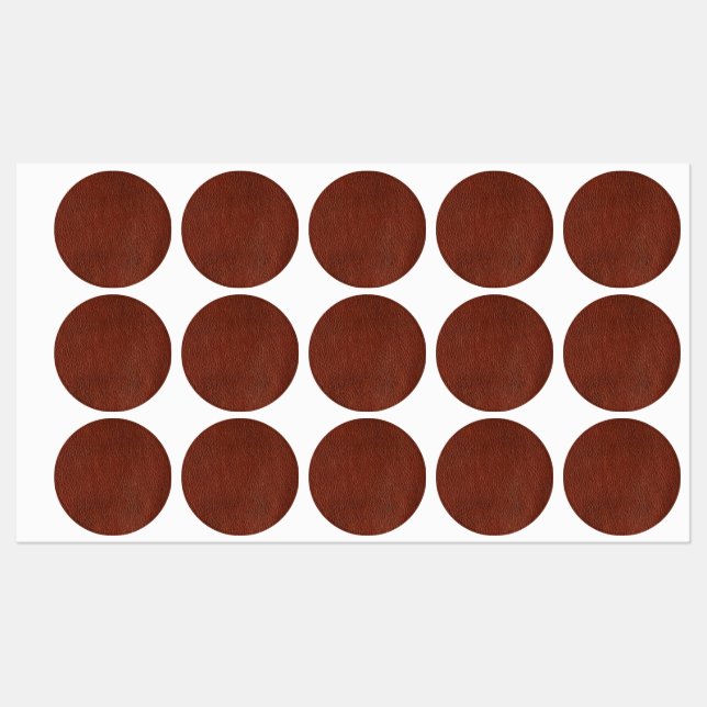 Étiquette étanche en cuir moyen cercle (1,5 po) (Feuille)
