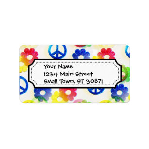 Étiquette Étincelle hippie super de flower power de signes