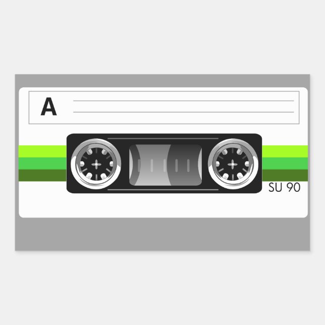 Étiquette étiquette vert cassette (Devant)
