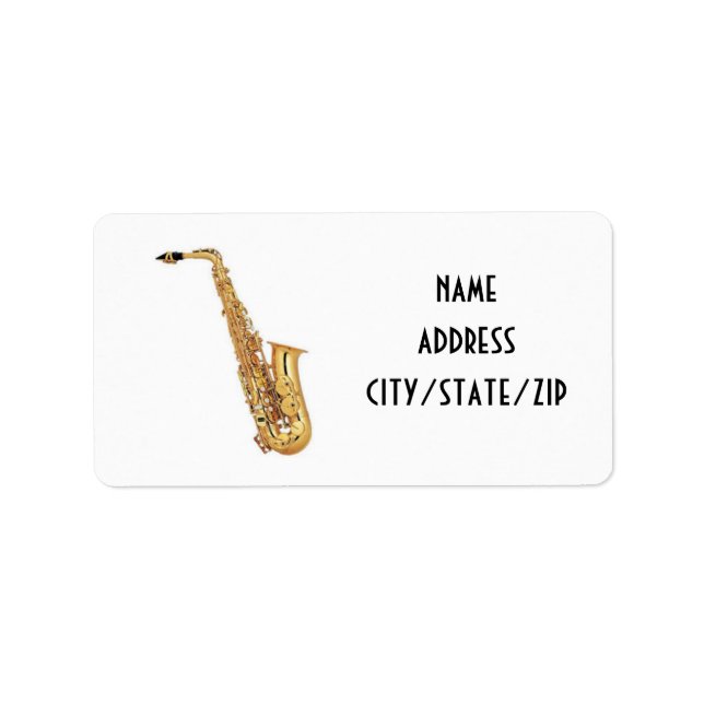 ÉTIQUETTE ***ÉTIQUETTES DE ADRESSE DU JOUEUR DE SAXOPHONE*** (Devant)