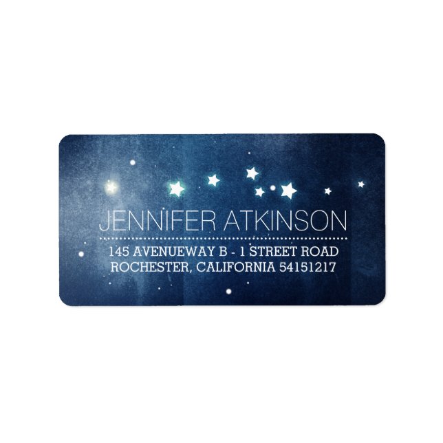 Étiquette Étoiles de nuit Marine romantique (Devant)