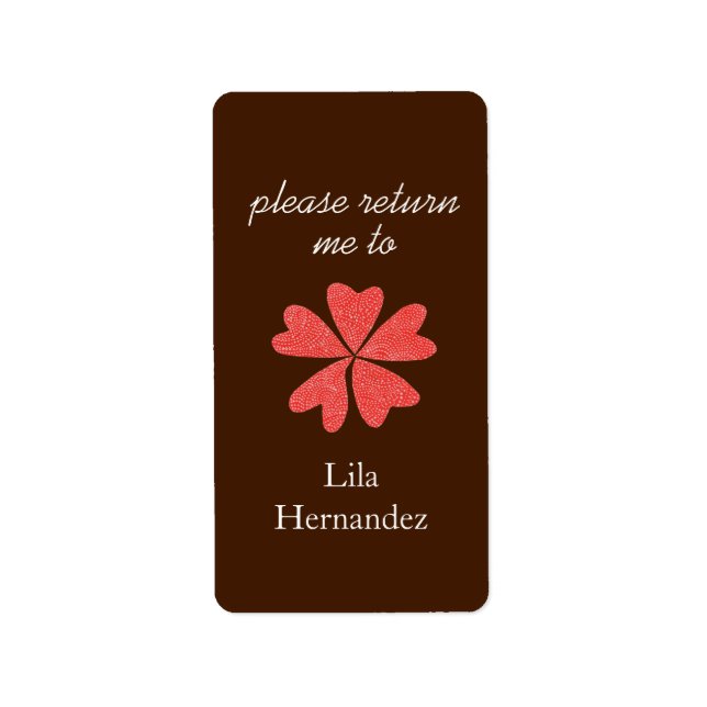 Étiquette Ex-libris chocolat & rouge (Devant)