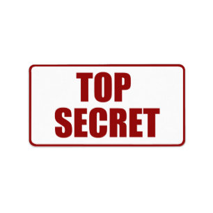 Étiquette extrêmement secret de taille moyenne