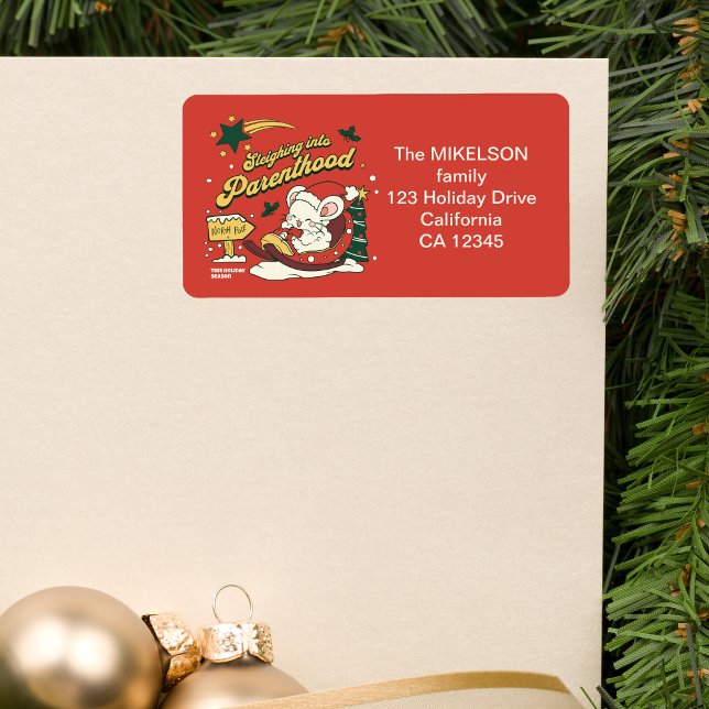 Étiquette Faire-part moderne de grossesse de bébé de Noël (Créateur téléchargé)