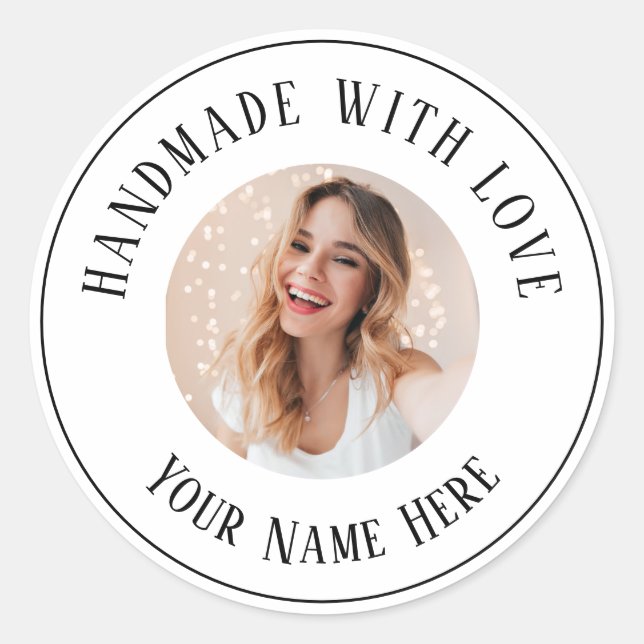 Étiquette fait à la main avec amour personnalisé n (Devant)