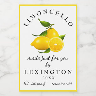 Étiquette fait maison   de bouteille de citrons de