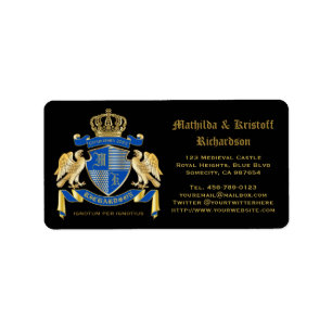 Étiquette Faites votre propre armoiries Emblème d'aigle bleu